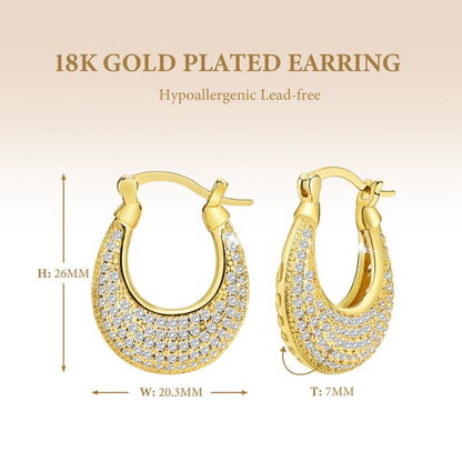 A.A.Y - 18k Gold-Plated Zircon Hoop Earrings
