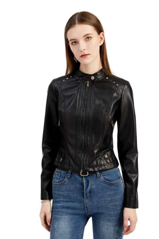 A.A.Y - Black Studded Faux Leather Jacket 