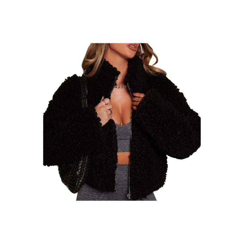 A.A.Y - Cropped Faux Fur Jacket