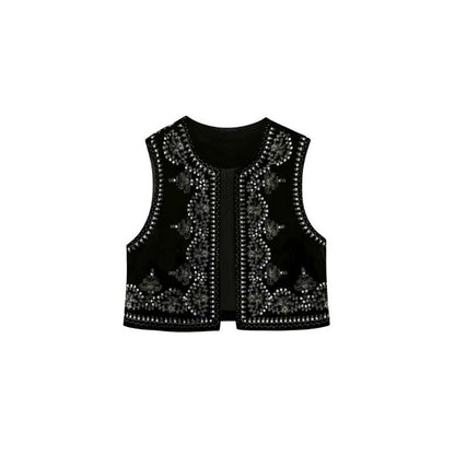 A.A.Y - Ladies Embroidered Velvet Vest 