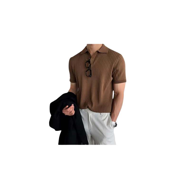 A.A.Y - Lapel Polo Shirt Men's Solid Color 