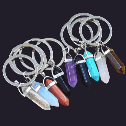 A.A.Y - Silver A.A.Y - Natural Gemstone KeychainAlphabet Letter Keyring