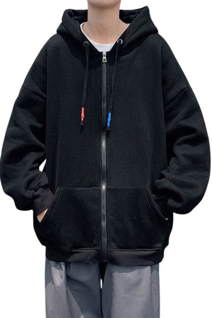 Oversized Zipper Hoodie Solid Colors