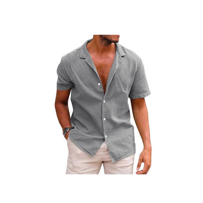 AAY - Camisa de manga corta de puro lino Ropa para hombre