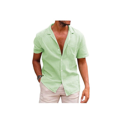 A.A.Y - Pure Linen Short Sleeve Shirt Mens Clothing