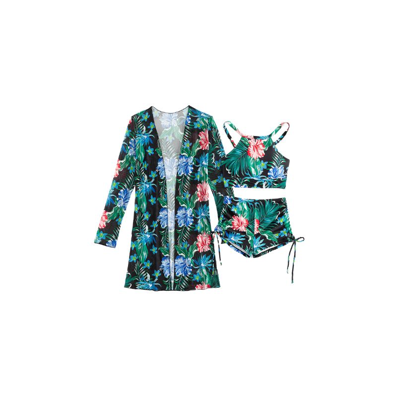A.A.Y -  Three-piece Top Shorts Cardigan Swimsuit Set