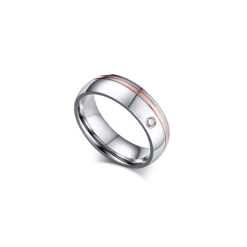 A.A.Y - Titanium Steel Silver Couple Rings 