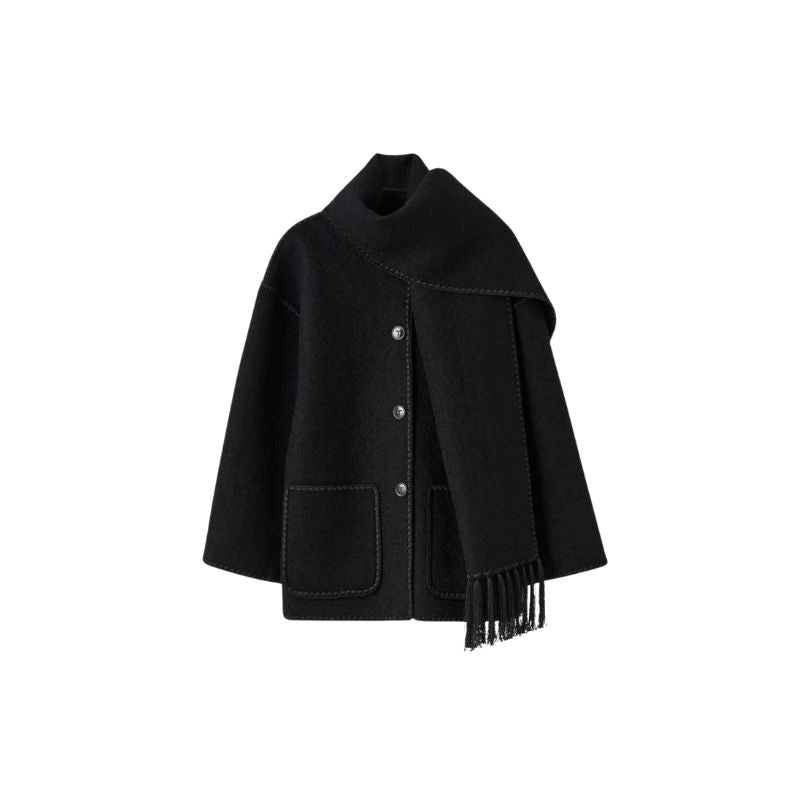 A.A.Y - Woolen Coat with Tassel Scarf