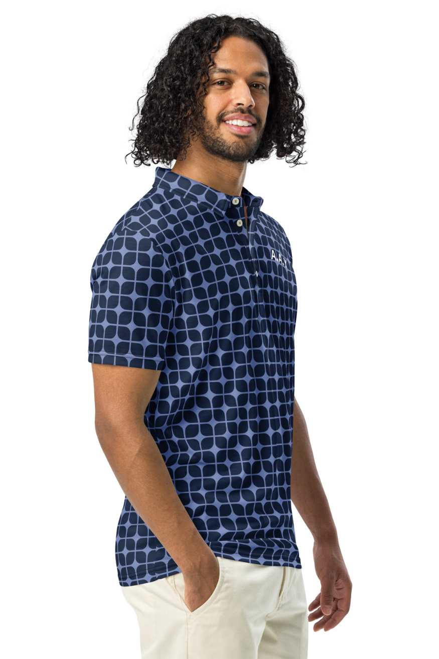 A.A.Y Slim Fit Polo for Men Navy Print