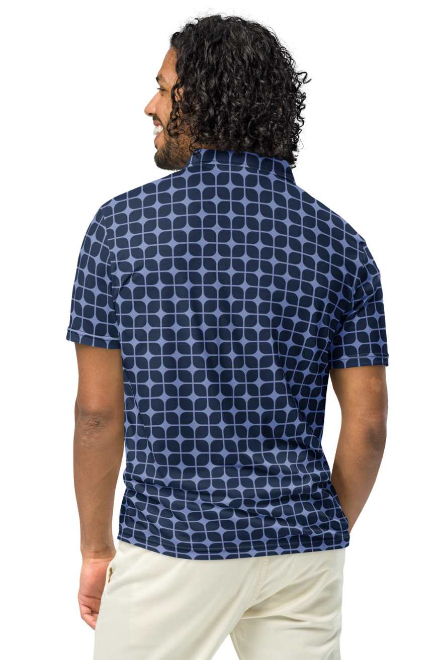 A.A.Y Slim Fit Polo for Men Navy Print