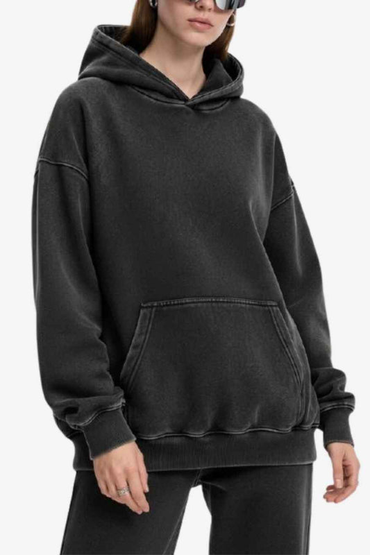 A.A.Y CORE  Black Heavyweight Acid‑Washed Hoodie, PODpartner