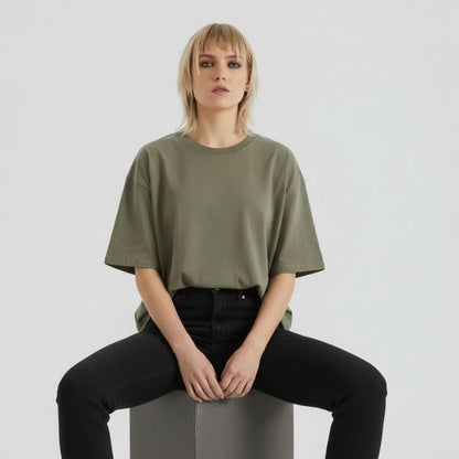 A.A.Y CORE Crewneck T-shirt Women's Midweight Cotton Loose Short Sleeve Tee, PODpartner