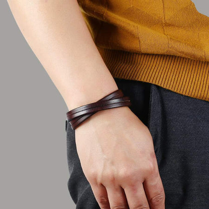 A.A.Y CORE Handmade Leather Wrist Cuff Wrap Bracelet, BuckyDrop
