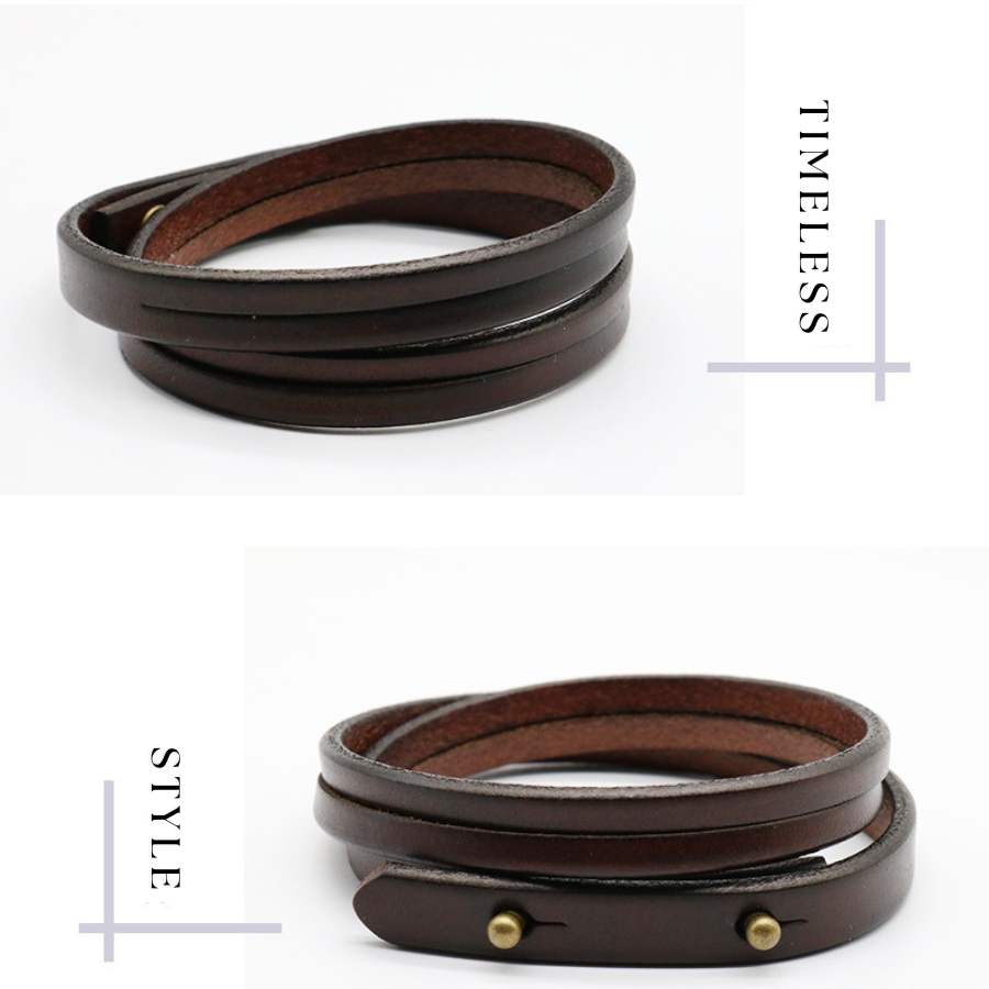A.A.Y CORE Handmade Leather Wrist Cuff Wrap Bracelet, BuckyDrop