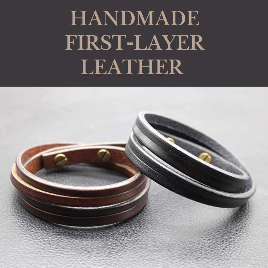A.A.Y CORE Handmade Leather Wrist Cuff Wrap Bracelet, BuckyDrop
