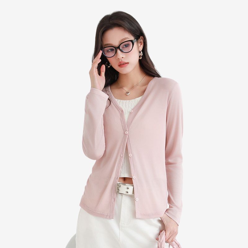 A.A.Y CORE Lightweight V-Neck Cardigan Sweater, BuckyDrop