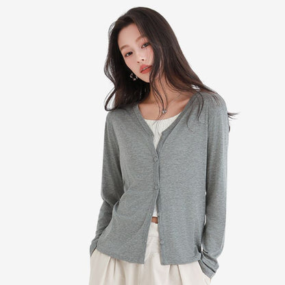 A.A.Y CORE Lightweight V-Neck Cardigan Sweater, BuckyDrop