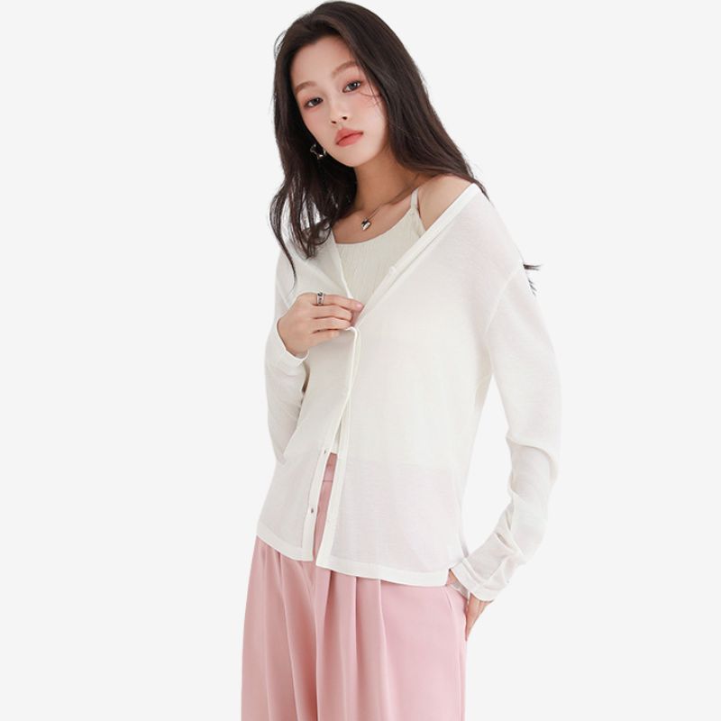 A.A.Y CORE Lightweight V-Neck Cardigan Sweater, BuckyDrop