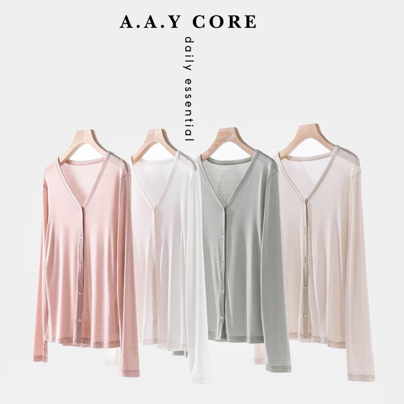 A.A.Y CORE Lightweight V-Neck Cardigan Sweater, BuckyDrop