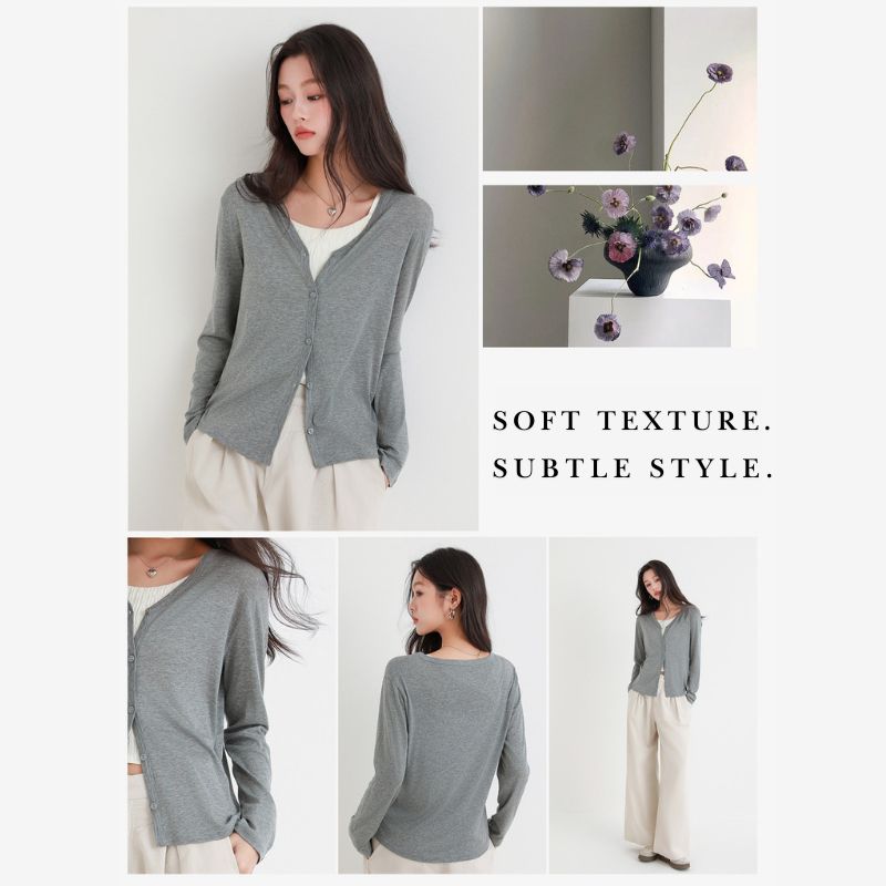 A.A.Y CORE Lightweight V-Neck Cardigan Sweater, BuckyDrop