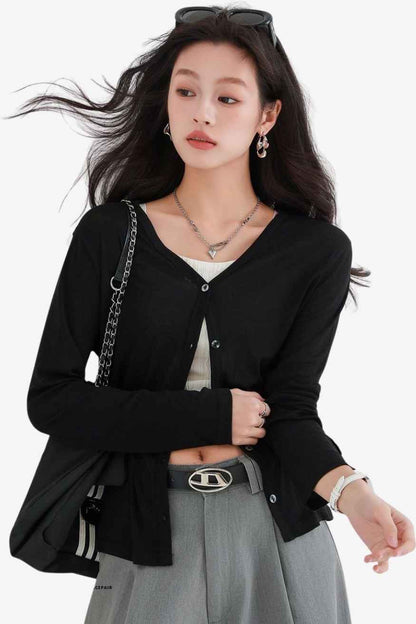 A.A.Y CORE Lightweight V-Neck Cardigan Sweater
