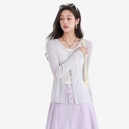A.A.Y CORE Lightweight V-Neck Cardigan Sweater, BuckyDrop