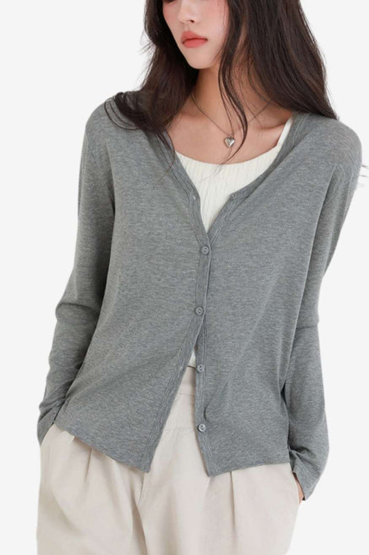 A.A.Y CORE Lightweight V-Neck Cardigan Sweater, BuckyDrop