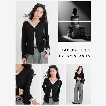 A.A.Y CORE Lightweight V-Neck Cardigan Sweater, Buckydrop