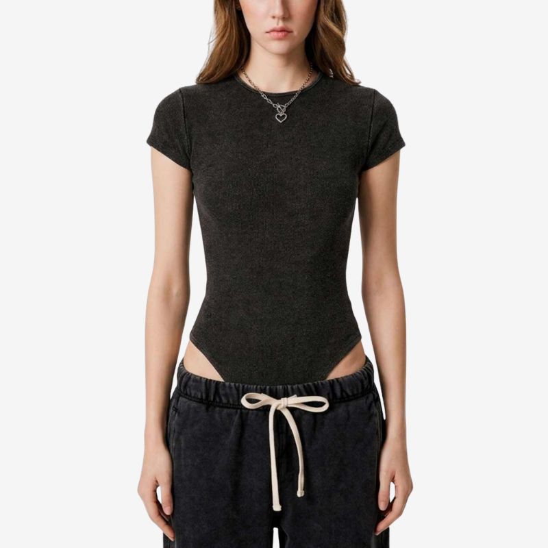 A.A.Y CORE Women’s Short Sleeve Crewneck Bodysuit – Cotton Basic Tee, ODMPOD