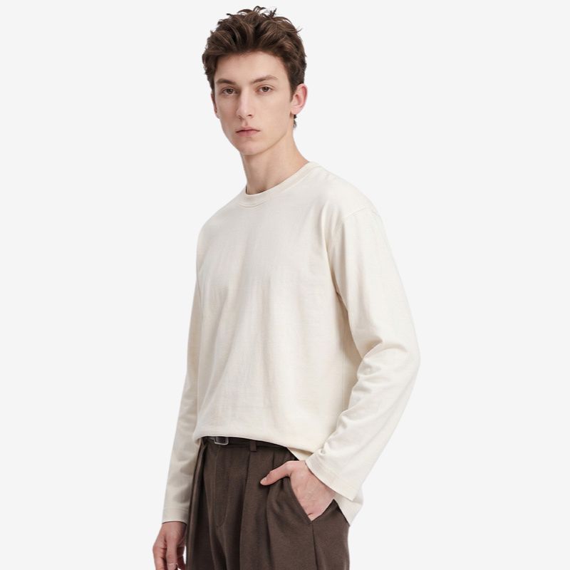 A.A.Y CORE Men's Pure Cotton Heavyweight Long Sleeve T-Shirt, BuckyDrop