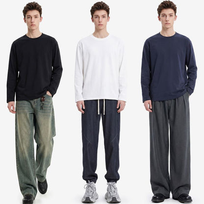A.A.Y CORE Men's Pure Cotton Heavyweight Long Sleeve T-Shirt, BuckyDrop