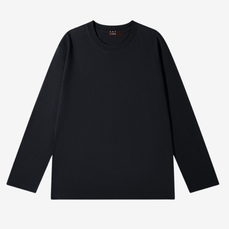 A.A.Y CORE Men's Pure Cotton Heavyweight Long Sleeve T-Shirt, BuckyDrop