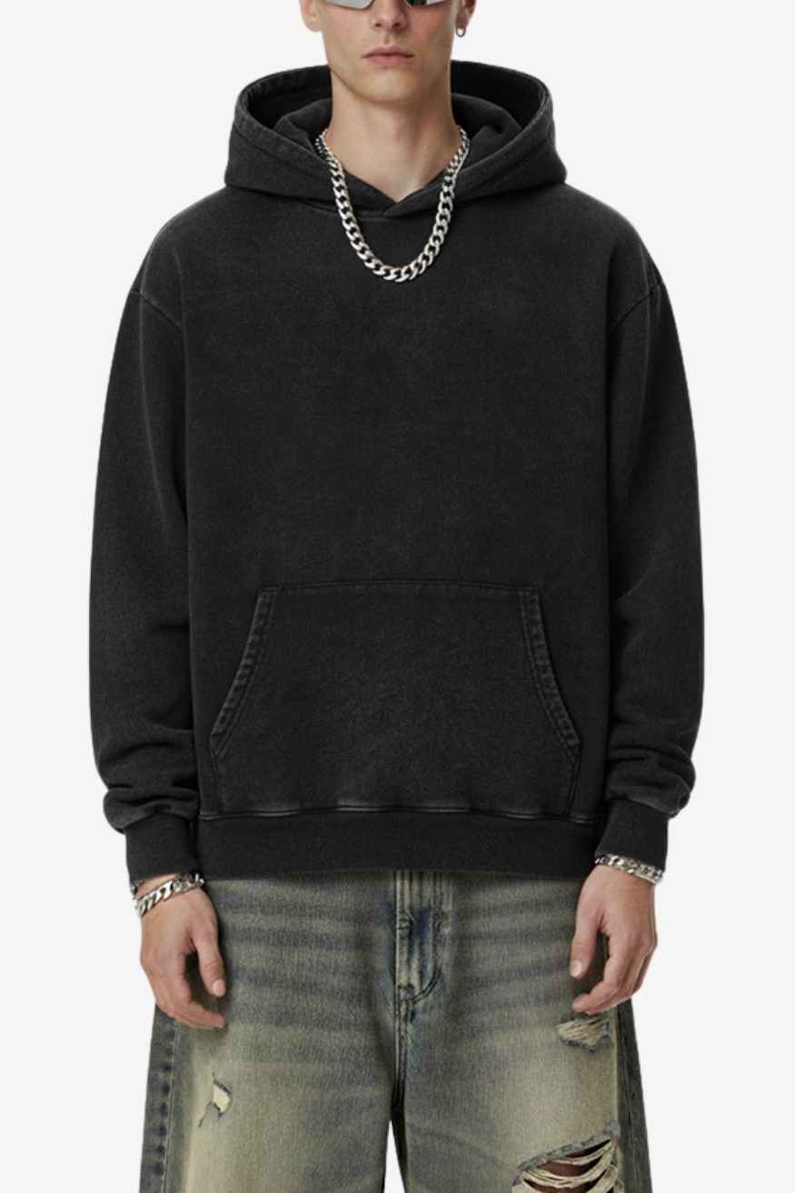 A.A.Y CORE Mens Heavyweight Acid Washed Hoodie,BuckyDrop