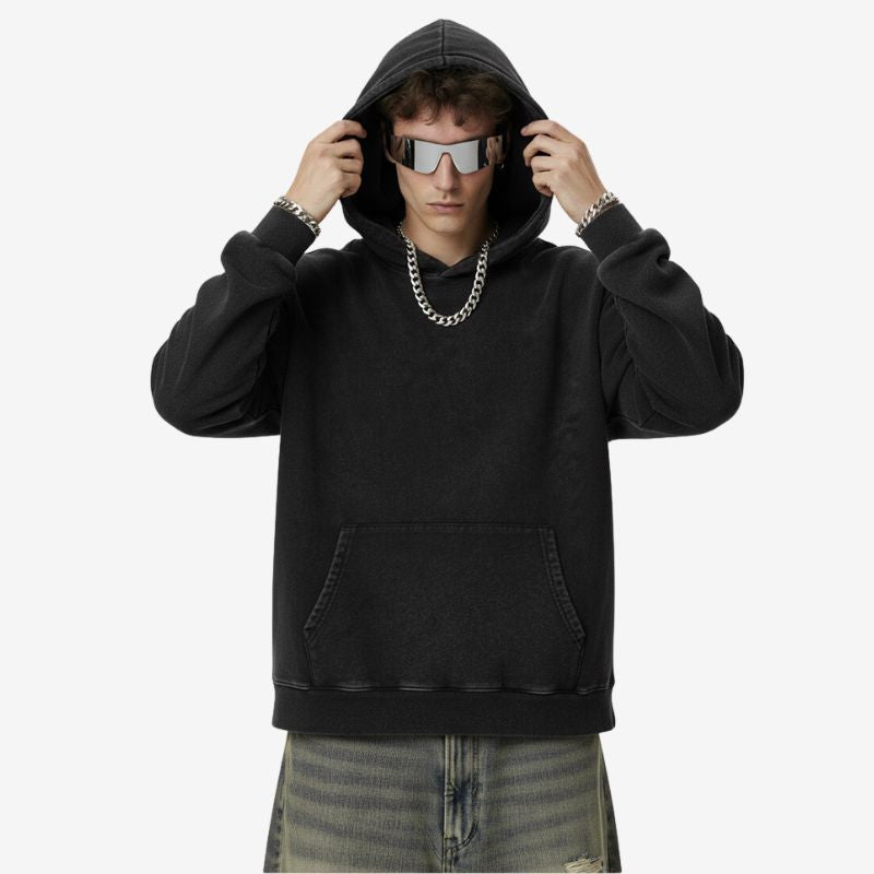 A.A.Y CORE Mens Heavyweight Acid Washed Hoodie,BuckyDrop