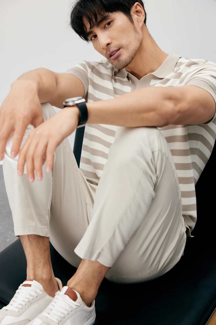 A.A.Y CORE  Mens V-Neck Knit Poloshirt,BuckyDrop
