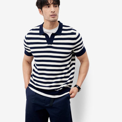 A.A.Y CORE  Men's V-Neck Knit Poloshirt,BuckyDrop