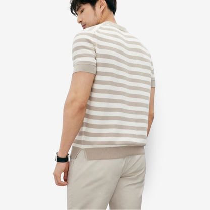A.A.Y CORE  Men's Striped Knit Poloshirt