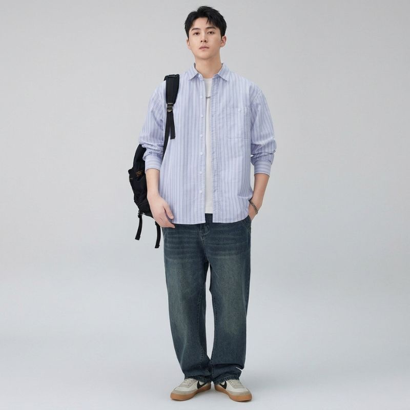 A.A.Y CORE Premium Cotton Striped Shirt, BuckyDrop