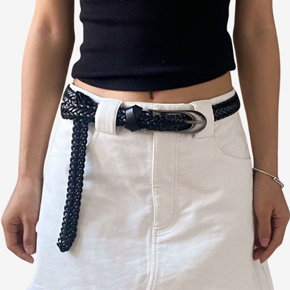 A.A.Y CORE Premium Leather Woven Belt, BuckyDrop