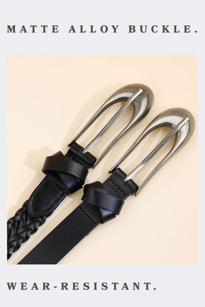A.A.Y CORE Premium Leather Woven Belt, BuckyDrop