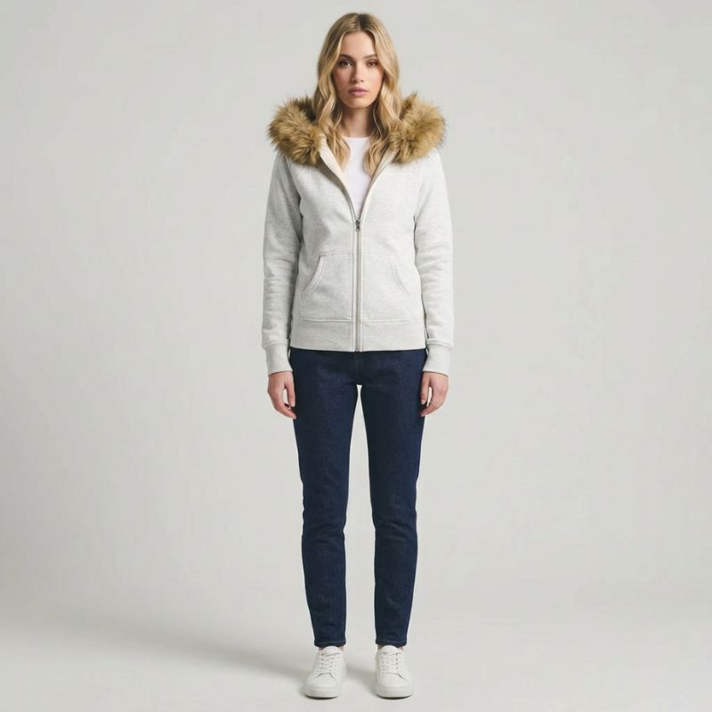 A.A.Y CORE Women’s Faux Fur Hooded Zip Jacket, PODpartner
