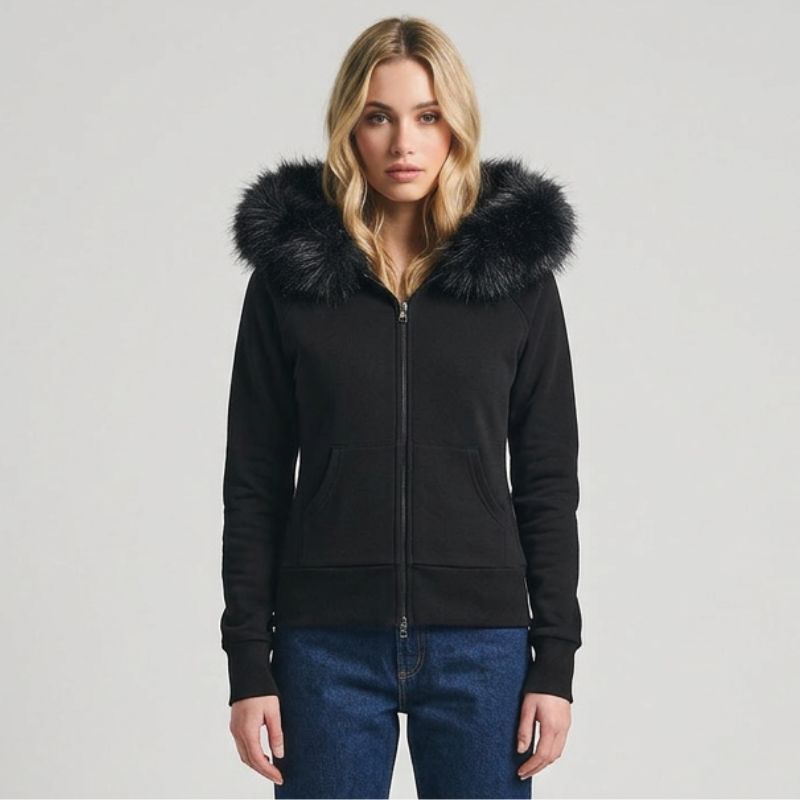 A.A.Y CORE Women’s Faux Fur Hooded Zip Jacket, PODpartner
