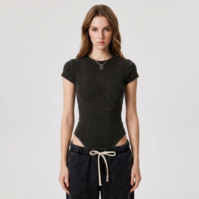 A.A.Y CORE Women’s Short Sleeve Crewneck Bodysuit – Cotton Basic Tee, ODMPOD