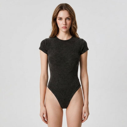 A.A.Y CORE Women’s Short Sleeve Crewneck Bodysuit – Cotton Basic Tee, ODMPOD