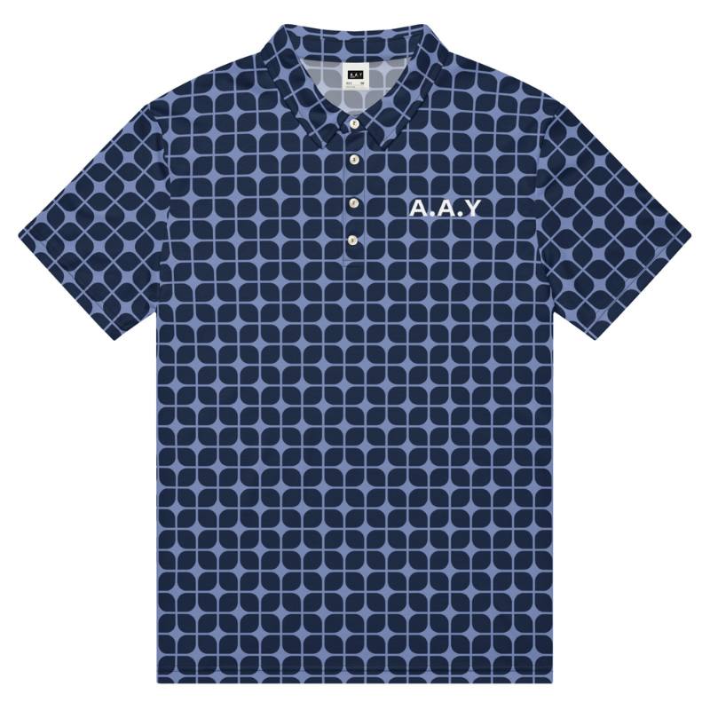 A.A.Y Slim Fit Polo for Men Navy Print