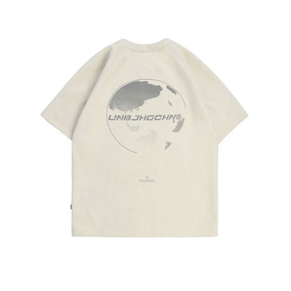 Khaki Anime T-shirt Oversize Streetwear