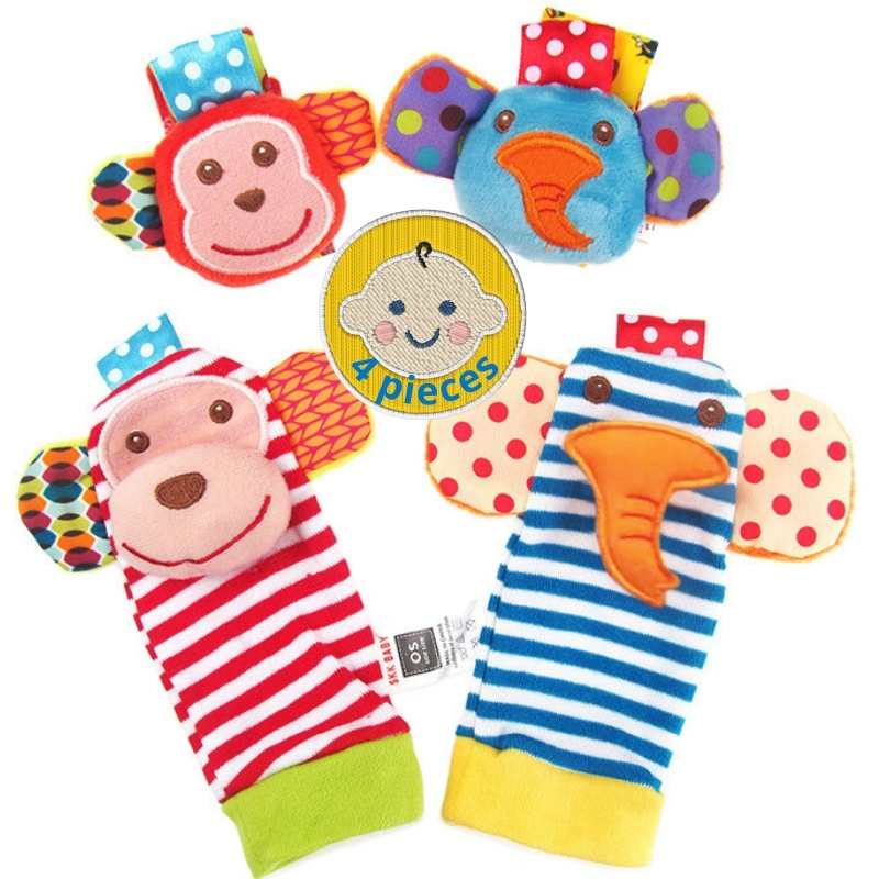Baby Rattles Wrist and Toy Socks – Soft Animal Development Toys (0–6 Months),Yiwu Cujia Trade Co., Ltd