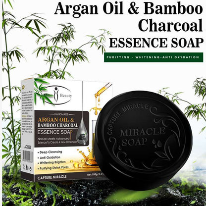 Bamboo Charcoal Argan Oil Essence Soap Bar, Bucky Drop