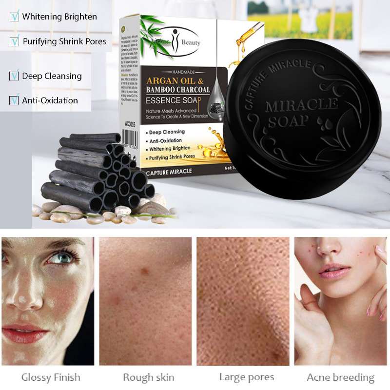 Bamboo Charcoal Argan Oil Essence Soap Bar, Bucky Drop