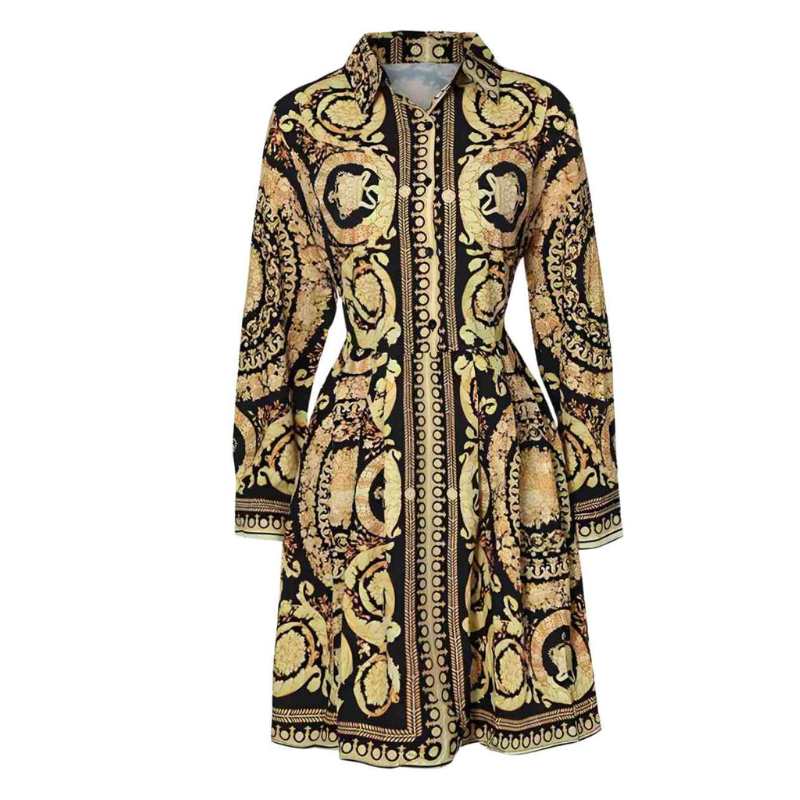 Baroque Button-Up Short Dress, Yiwu Cujia Trade Co., Ltd